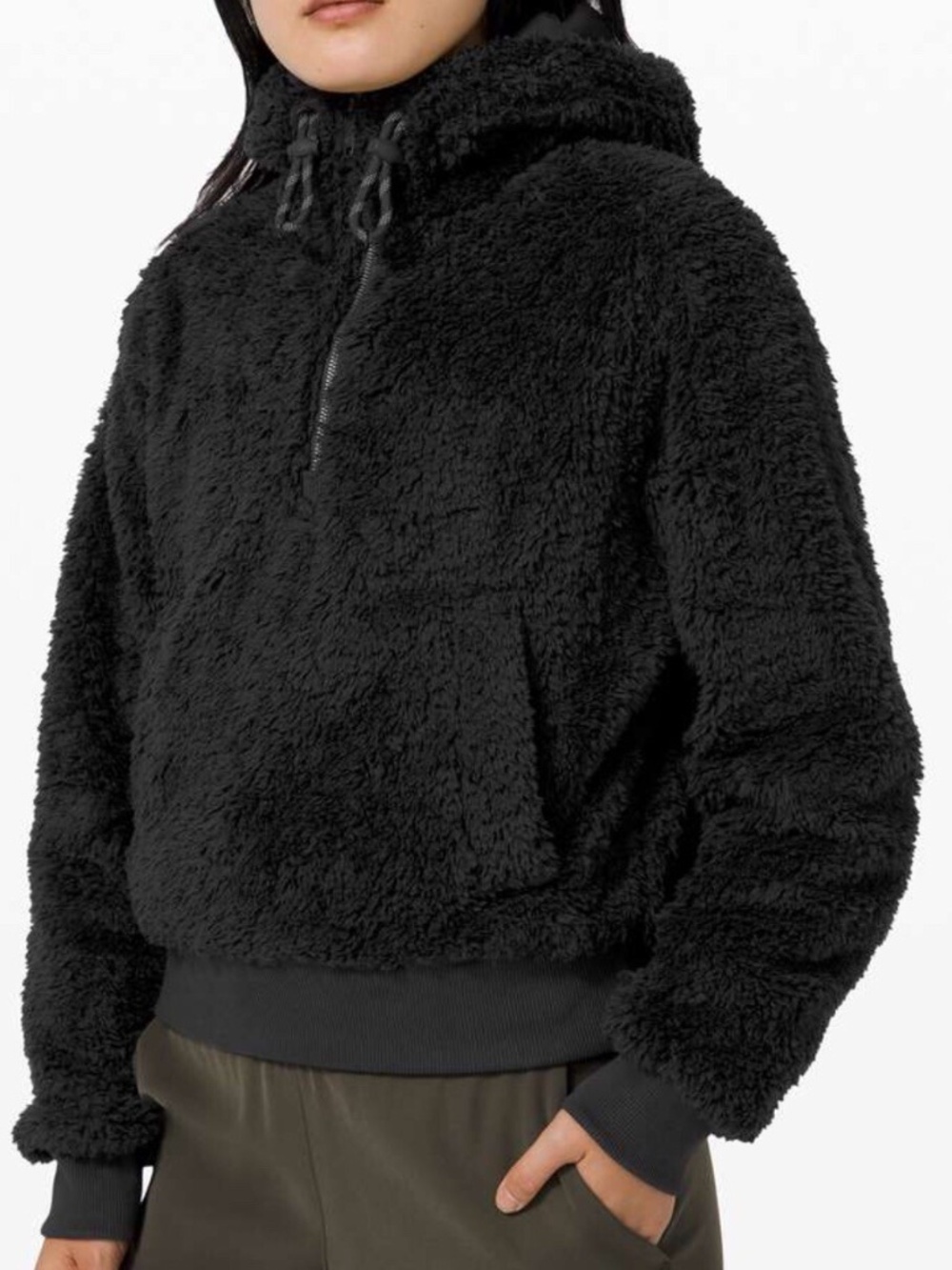 Lululemon Oh So Sherpa Half Zip Black Size 6